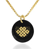 "Metta Prayer", 14k Gold Necklace, Zirconia