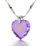 "Heart Sutra", 925 Sterling Silver Necklace, Zirconia