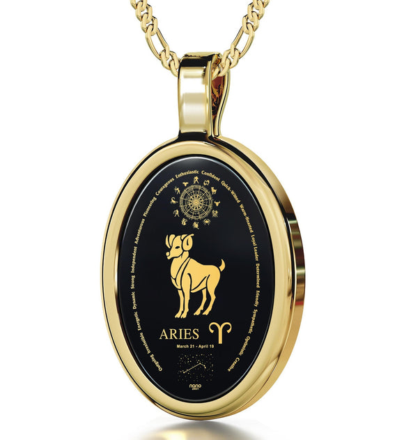 25th Birthday Ideas for Her: Zodiac Characteristics, Womens Gold Necklace, Great Valentine Gifts for Her by Nano Jewelry