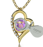 "Aquarius Jewelry With Zodiac Imprint, Top Womens Gifts, What to Get Your Best Friend for Her Birthday, Purple Pendant "