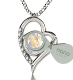 "Aquarius Jewelry With Zodiac Imprint, Heart Necklaces for Girlfriend, Birthday Gift for Teenage Girl, by Nano"