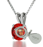 "Aquarius Necklace With 24k Imprint, Best Valentine Gift for Wife, Christmas Presents for Her, Ruby Jewelry "