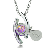 "Aries Pendant With Zodiac Imprint, Best Valentine Gift for Wife, Birthday Present Ideas for Her, Purple Pendant"