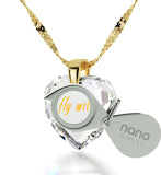 "Best Valentine Gift for Girlfriend, Meaningful Necklaces, CZ White Heart, Birthday Present for Wife, by Nano Jewelry "