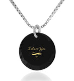"I Love You Infinity", 14k White Gold Necklace, Zirconia