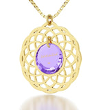 Best Christmas Presents for Her, Gold Filled Mandala Frame, Purple Pendant, Meaningful Necklaces, Nano Jewelry