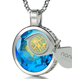Good Christmas Gifts for Girlfriend, Engraved Necklaces, Blue Stone Jewellery, Birthday Present for Wife