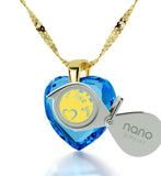 "Top Womens Gifts, "I Love You to the Sun and Back", CZ Blue Heart, What to Get Girlfriend for Birthday"