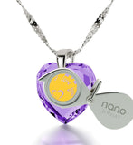 "Best Valentine Gift for Her, CZ Purple Heart, Cute Necklaces, What to Get Girlfriend for Birthday by Nano Jewelry"