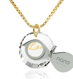 Best Valentine Gift for Wife, 14k Gold Jewelry, 24k Imprint, Girlfriend Necklace, Nano