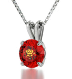 "Top Gifts for Wife, Unusual Red Stone Charm on 14k White Gold Chain, Christmas Present Ideas for Her, by Nano Jewelry"