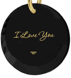 Best Valentine Gift for Wife,ג€I Love Youג€ Imprinted Pendant, CZ Jewelry, Womens Birthday Presents, Nano