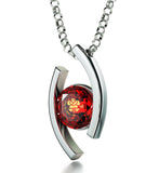 "What to Get Wife For Christmas, ג€Take My Love...ג€ Engraved On Red CZ Pendant, Valentines Presents for Girlfriend"