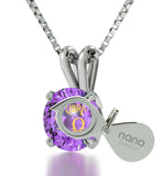 "Good Christmas Presents for Mom, Libra Characteristics Engraved on Purple Jewelry, Special Gifts for Sisters, by Nano "