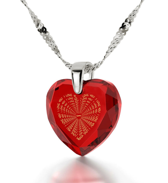 Birthday Present For Girlfriend, Infinity Heart Necklace, Red CZ Jewelry, Valentine's Day Gift For Her