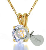 "Valentines Day Presents for Her, 14k Gold Necklace With Libra White Pendant, Gifts for Someone Who Has Everything "