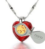 "Birthday Surprises for Her, CZ Red Heart, Real 14k White Gold Necklace, Cute Christmas Gifts for Girlfriend by Nano Jewelry"