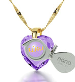 Birthday Surprises for Her,ג€I Love Youג€ in French, CZ Jewelry, Cute Necklaces for Girlfriend, Nano