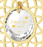 "Necklace for Her,ג€I Love You Moreג€ Engraved On Crystal CZ, Christmas Gift for Girlfriend"