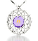 "Body and Mind": Buddha Gifts, Womens Birthday Presents, Purple Pendant, Nano Jewelry