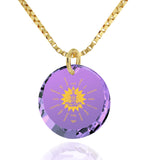 "Body and Mind": Gifts for Meditation, Buddha Pendant, Purple Necklace, Nano Jewelry 