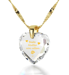 "Good Presents for Mom, "Beste Mutter Von Allen", Heart Necklaces for Women, Best Gift for Mother's Day by Nano Jewelry"