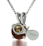 "What To Get Your Best Friend for Her Birthday, Brown Scorpio Sign Pendant, Birthstone Necklace for Mom"