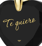 Cool Christmas Present,ג€TeQuieroג€- I Love You in Spanish, Birthday Gift for Her, Black Cubic Zirconia Jewelry