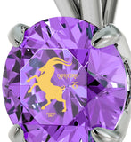 "Cool Presents for Christmas, Capricorn Necklace With Purple Pendant, Gifts for Women Friends, by Nano Jewelry "