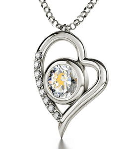 "Cute Diamond Heart Frame Capricorn Pendant, Unusual Xmas Gifts, Valentines Ideas for Her, Nano Jewelry"