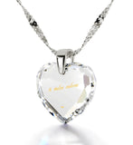 Cute Necklaces for Her, 24k Engraved Pendant, ג€I Love Youג€ in Russian, Womens Presents, Nano Jewelry