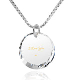 Cute Necklaces For Her Cz Jewelry I Love You 24k Imprinted Pendant Womens Presents Nano