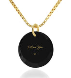 "I Love You", Gold Filled Necklace, Zirconia