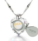 Cute Necklaces for Her,ג€TeQuieroג€,Sterling Silver Chain, Unusual Birthday Gifts for Her, Nano Jewelry