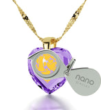 "Gift for Wife Birthday, 14k Gold, 24k Imprint, Different Ways to Say I Love You, Nano Jewelry"