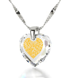 "Gift for Wife Birthday,14k White Gold, 24k Imprint, Different Ways to Say I Love You, Nano Jewelry"