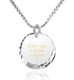 Words of Affirmation Love Language,14k White Gold Necklace, 24k Imprint, Great Gifts for Wife, Nano Jewelry