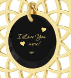 "Gift Ideas for Women,ג€I Love You Moreג€ Engraved on Black CZ, Necklace for Girlfriend"