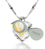 "Gift Ideas for Women,ג€I Love You to the Moon and Backג€, Transparent CZ Jewelry, Present for Girlfriend"