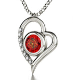 Christmas Ideas for Girlfriend: "Ti Amo", CZ Red Stone, Romantic Valentines Gifts for Her by Nano Jewelry