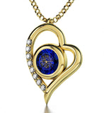 "I Love You" in 12 Languages, 3 Microns Gold Plated Necklace, Swarovski
