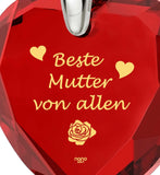 "Good Christmas Gifts for Mom, "Beste Mutter Von Allen", CZ Red Heart, Womens Birthday Presents"