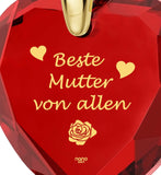 "Good Christmas Gifts for Mom, "Beste Mutter Von Allen", CZ Red Heart, Womens Birthday Presents"