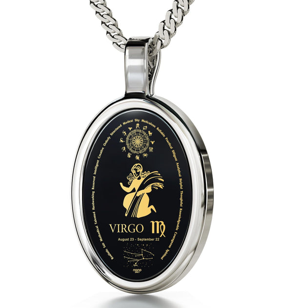 Good Christmas Presents for Girlfriend: Virgo Jewelry, Horoscope Necklace, Valentines Ideas for Her