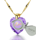 Good Christmas Presents for Mom, 14k Gold Heart Stone Necklace, Birthday Ideas for Wife, by Nano Jewelry
