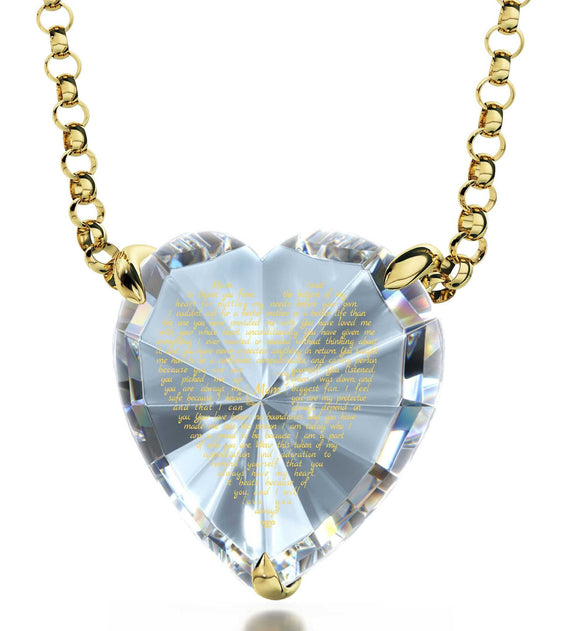 Good Christmas Presents for Mom: Meaningful Necklaces, CZ White Heart, Special Mother's Day Gifts by Nano Jewelry