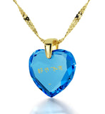 "I Love You" in Japanese, 3 Microns Gold Plated Necklace, Zirconia