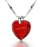 Good Christmas Presents,ג€I Love Youג€ in Russian on Red Garnet Jewelry, Valentines Gift for Her