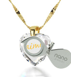 Top Womens Gifts, CZ Jewelry, Love in French, Cute Necklaces for Girlfriend, Nano