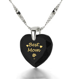 Good Presents for Mom, Black Stone Necklace,Awesome Mother's Day Gifts, by NanoJewelry